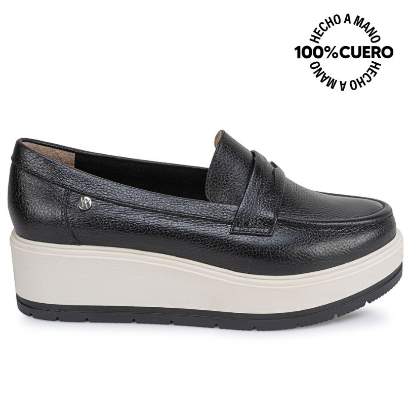 ZAPATO MOCASÍN CASUAL DENI-2617 NEGRO CUERO VIALE - 1