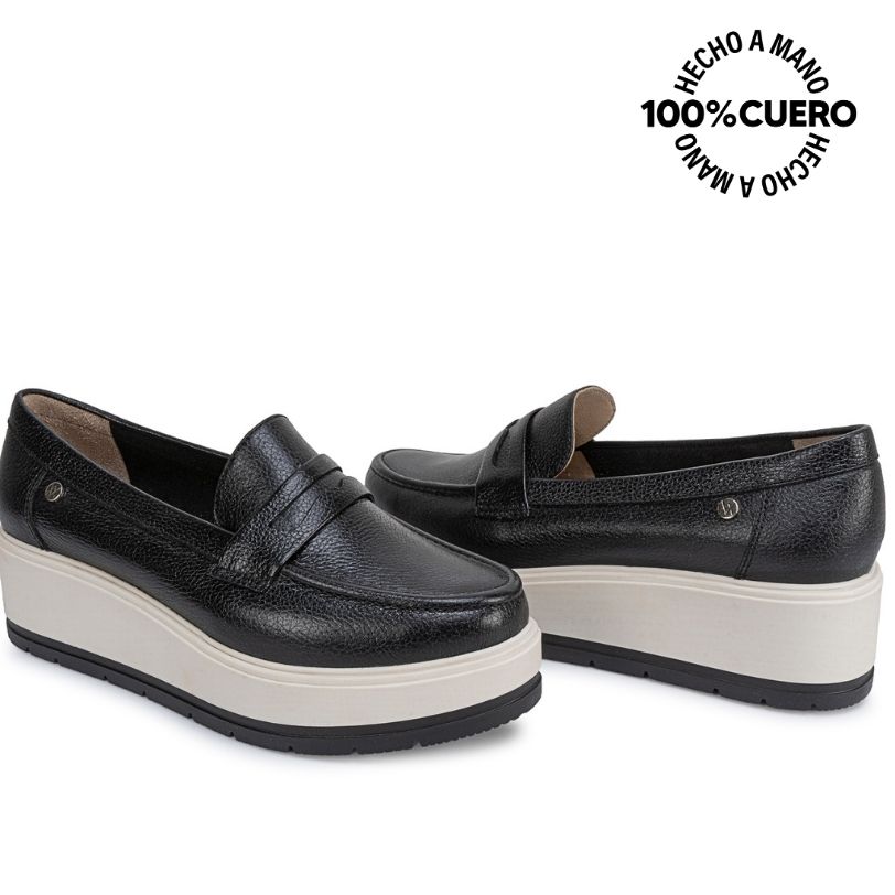 ZAPATO MOCASÍN CASUAL DENI-2617 NEGRO CUERO VIALE - 2