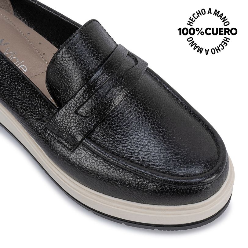 ZAPATO MOCASÍN CASUAL DENI-2617 NEGRO CUERO VIALE - 3