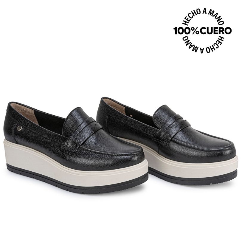 ZAPATO MOCASÍN CASUAL DENI-2617 NEGRO CUERO VIALE - 4