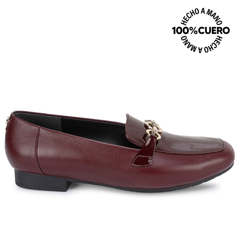 ZAPATO MOCASÍN CASUAL TATI-2665 CHERRY CUERO VIALE - 1