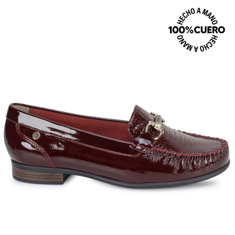 ZAPATO MOCASÍN CASUAL DENI-2606 CHERRY CUERO VIALE - 1