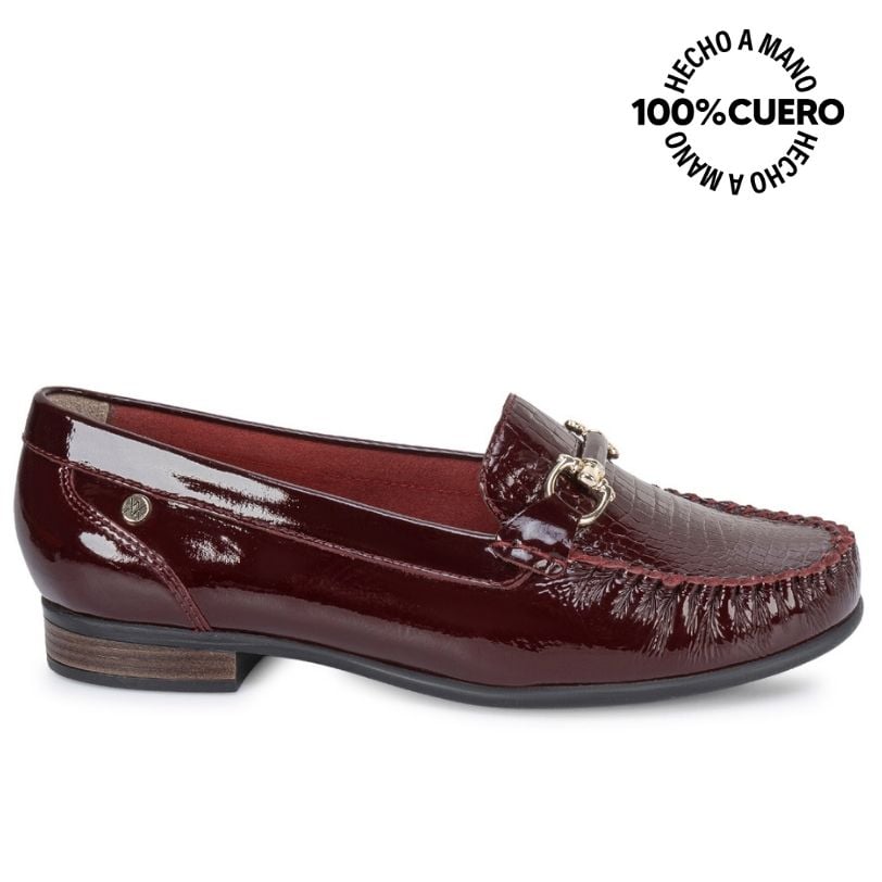 ZAPATO MOCASÍN CASUAL DENI-2606 CHERRY CUERO VIALE - 1