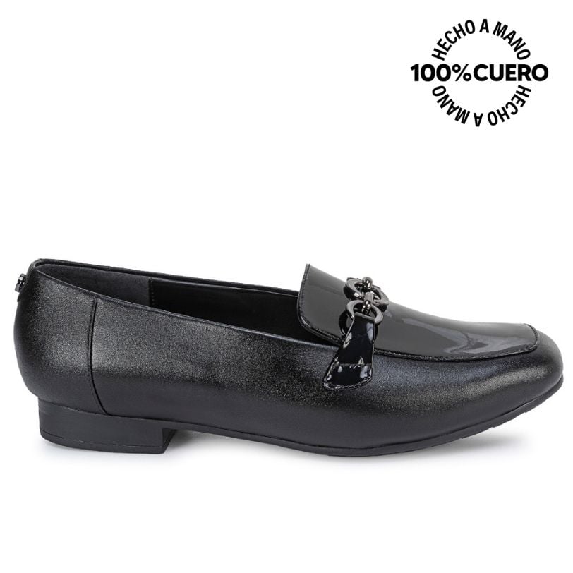 ZAPATO MOCASÍN CASUAL TATI-2665 NEGRO CUERO VIALE - 1