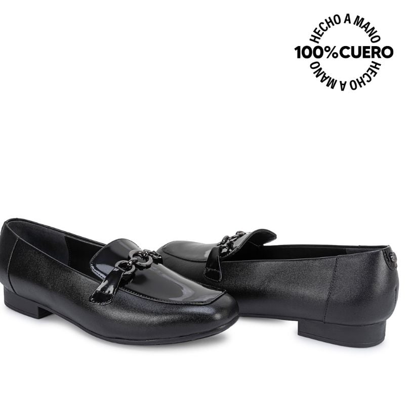 ZAPATO MOCASÍN CASUAL TATI-2665 NEGRO CUERO VIALE - 2