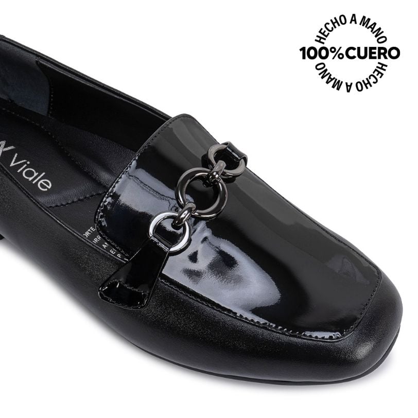 ZAPATO MOCASÍN CASUAL TATI-2665 NEGRO CUERO VIALE - 3