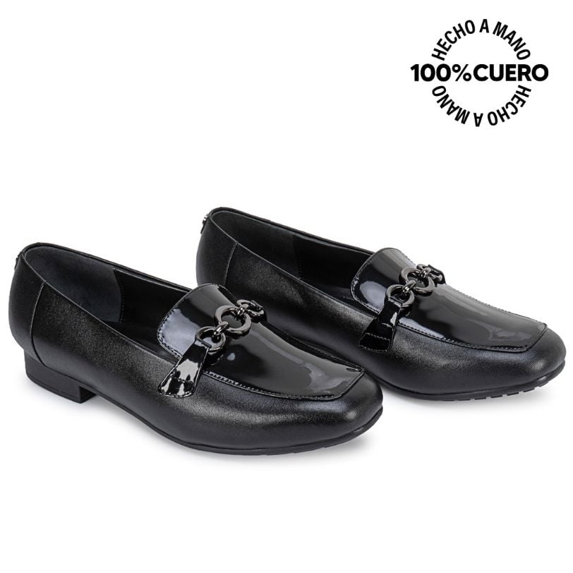 ZAPATO MOCASÍN CASUAL TATI-2665 NEGRO CUERO VIALE - 4