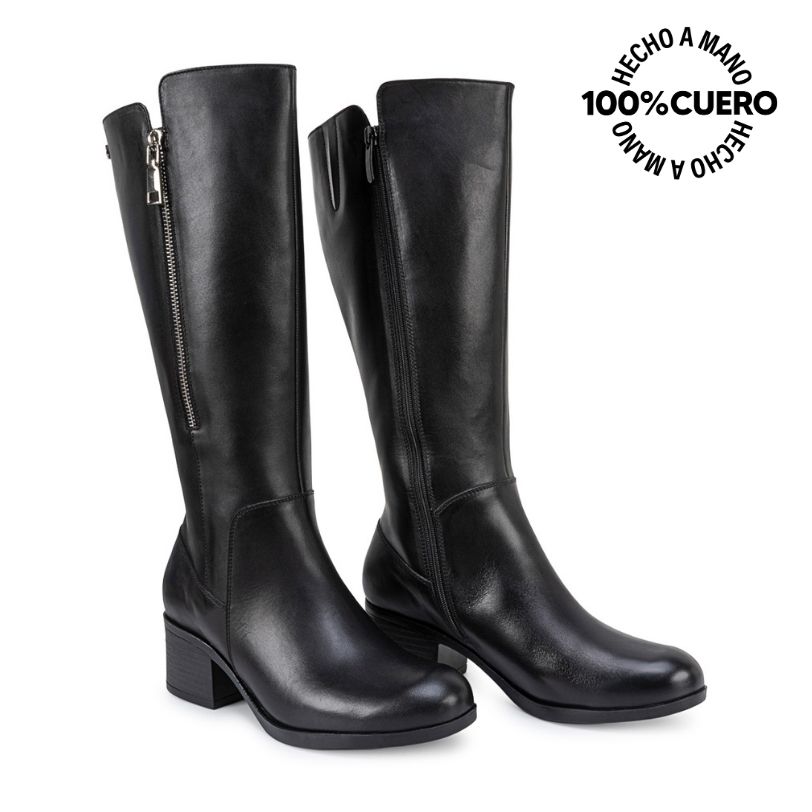 BOTA ALTA JODHPUR CASUAL FER-2630 NEGRO CUERO VIALE - 4