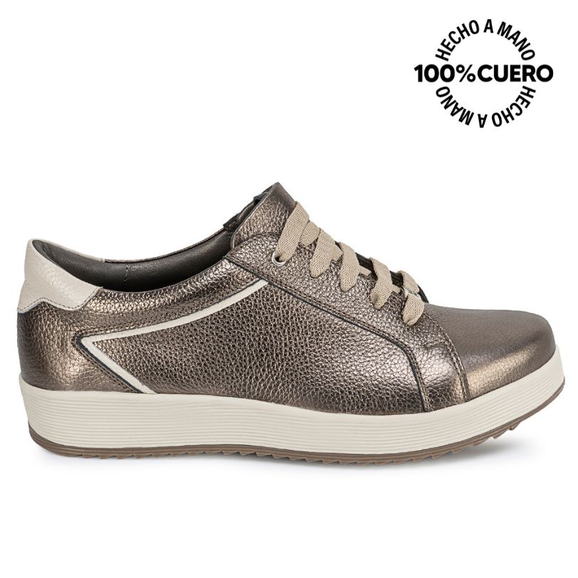 ZAPATO OXFORD CASUAL WIL-2622 PLATA/QUEM CUERO VIALE - 1