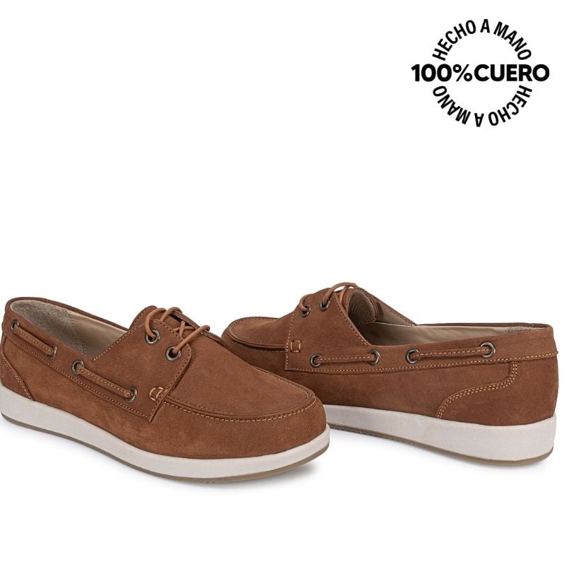 ZAPATO TOP SIDER CASUAL AVE-2642 NATURAL CUERO VIALE - 2