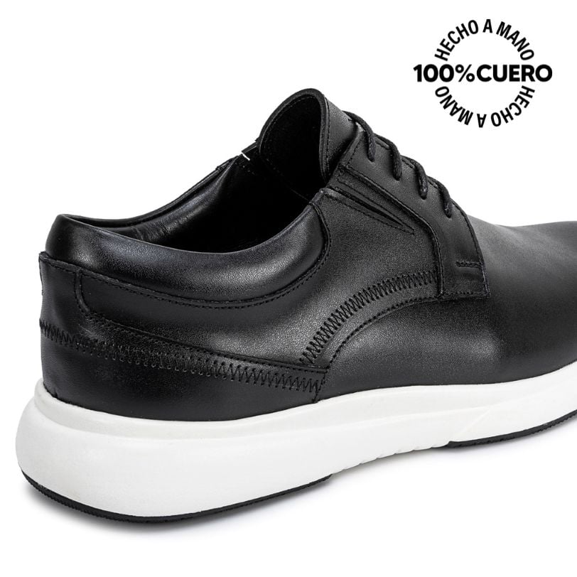 ZAPATO DERBY CASUAL RICARDO-2613 NEGRO CUERO VIALE HOMME - 3