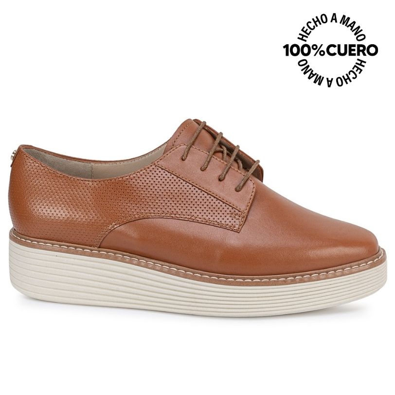 ZAPATO OXFORD CASUAL TATI-2631 NATURAL CUERO VIALE - 1