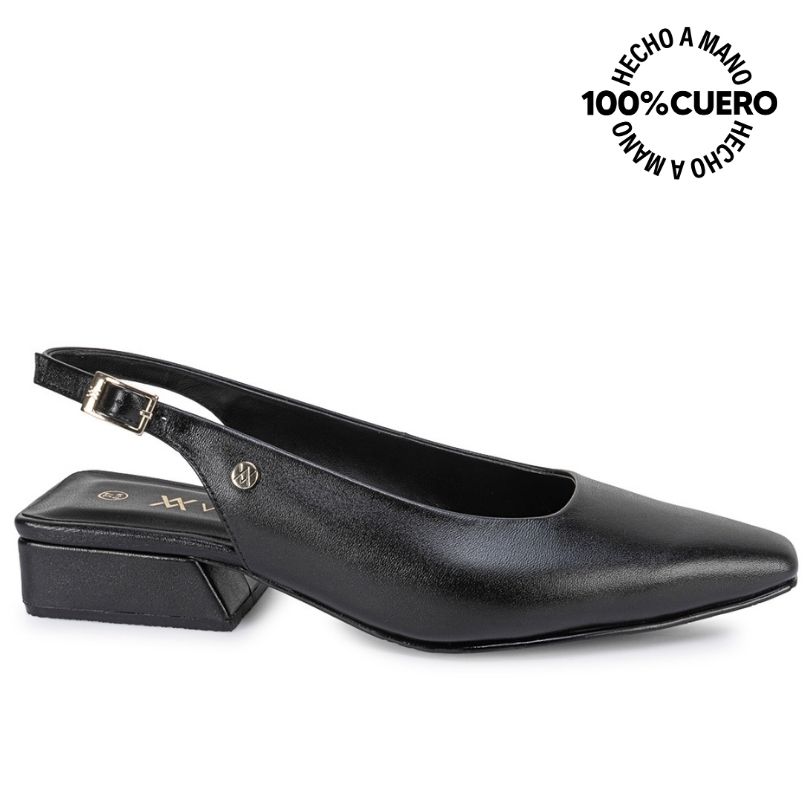ZAPATO MEDIA ESTACION STILETTO VESTIR TATI-2664 NEGRO CUERO VIALE - 1