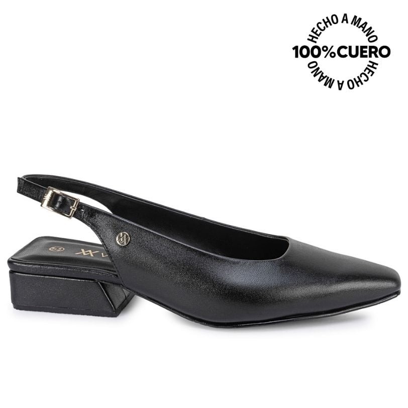 ZAPATO MEDIA ESTACION STILETTO VESTIR TATI-2664 NEGRO CUERO VIALE - 1