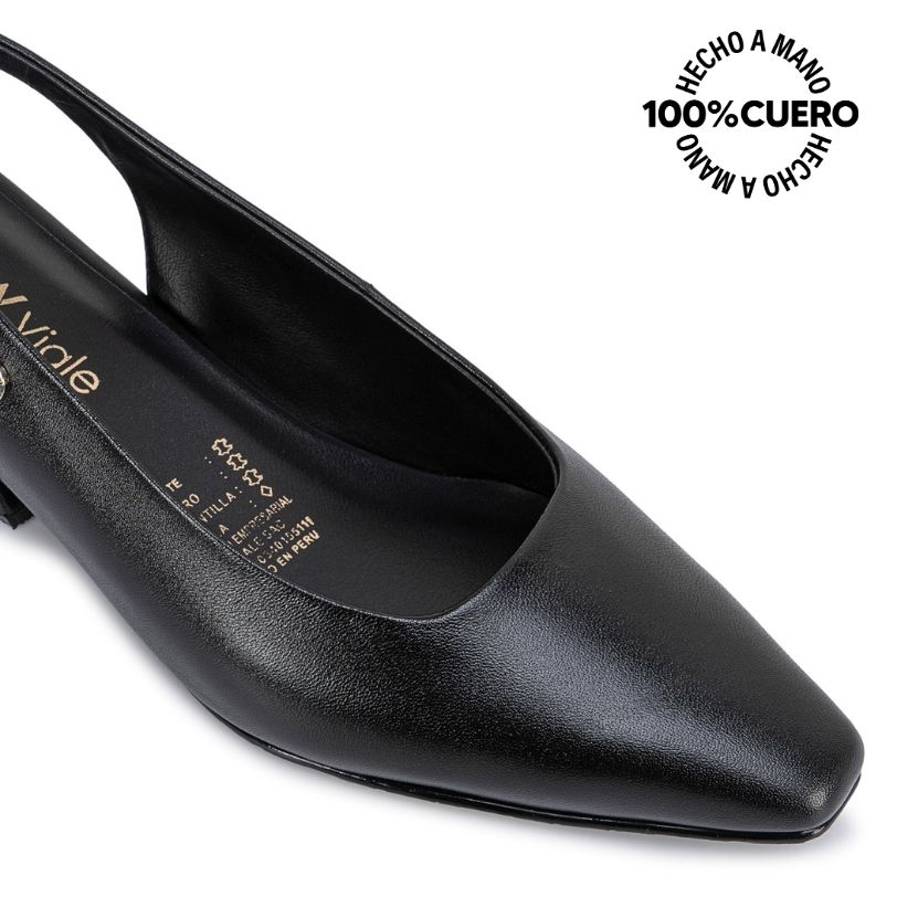 ZAPATO MEDIA ESTACION STILETTO VESTIR TATI-2664 NEGRO CUERO VIALE - 3
