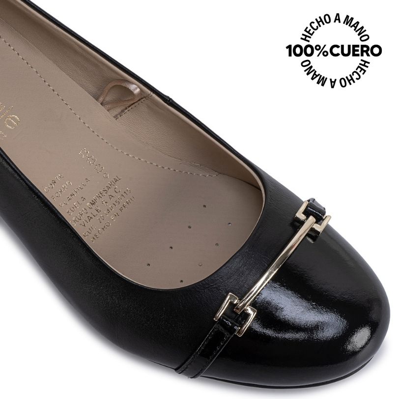 ZAPATO REINA CASUAL ALE-2640 NEGRO CUERO VIALE - 3