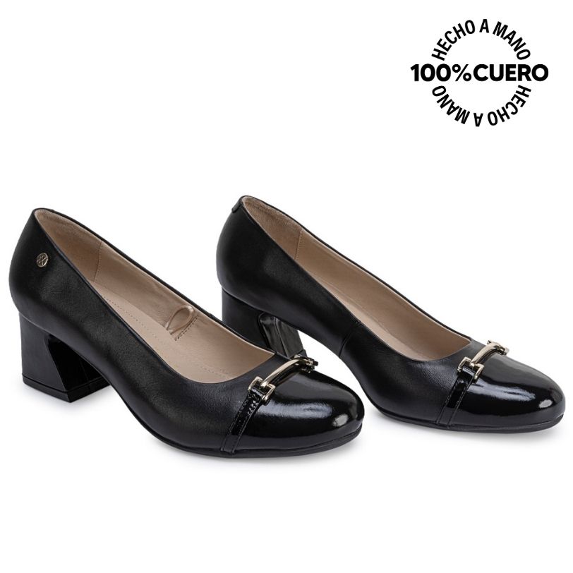 ZAPATO REINA CASUAL ALE-2640 NEGRO CUERO VIALE - 4