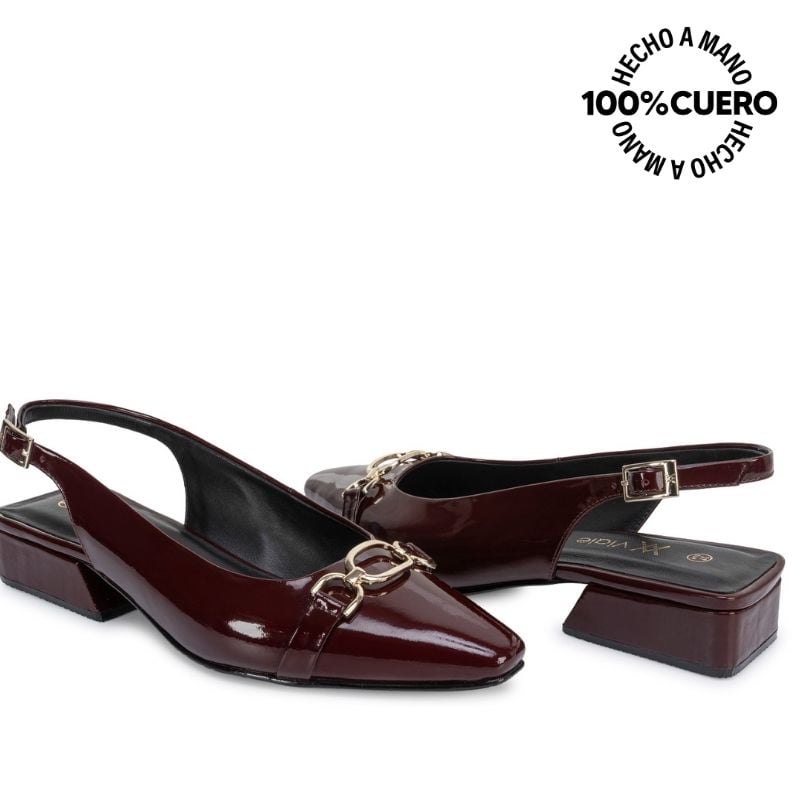 ZAPATO MEDIA ESTACION STILETTO VESTIR TATI-2664 CHERLACQ CUERO VIALE - 2