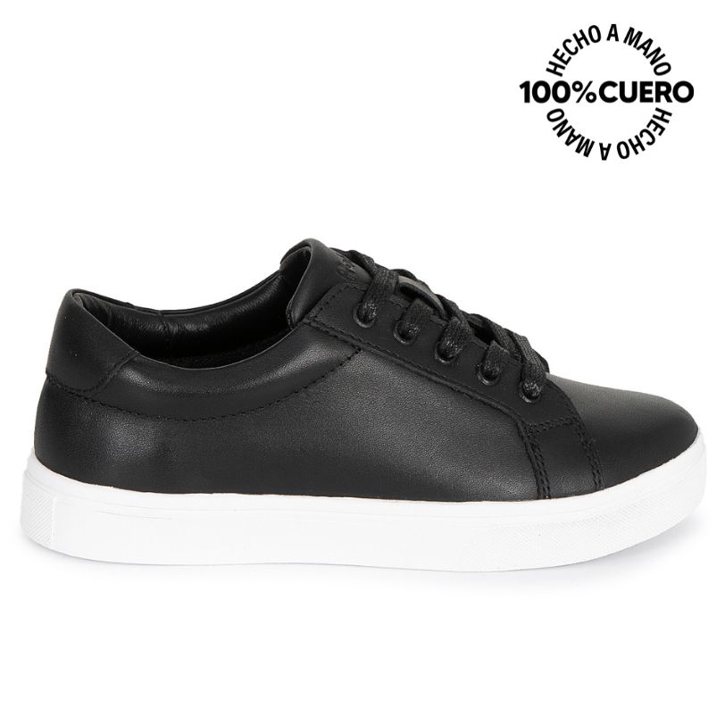 ZAPATILLA CASUAL INFORMAL ALEX-2619 NEGRO CUERO RABBIT - 1