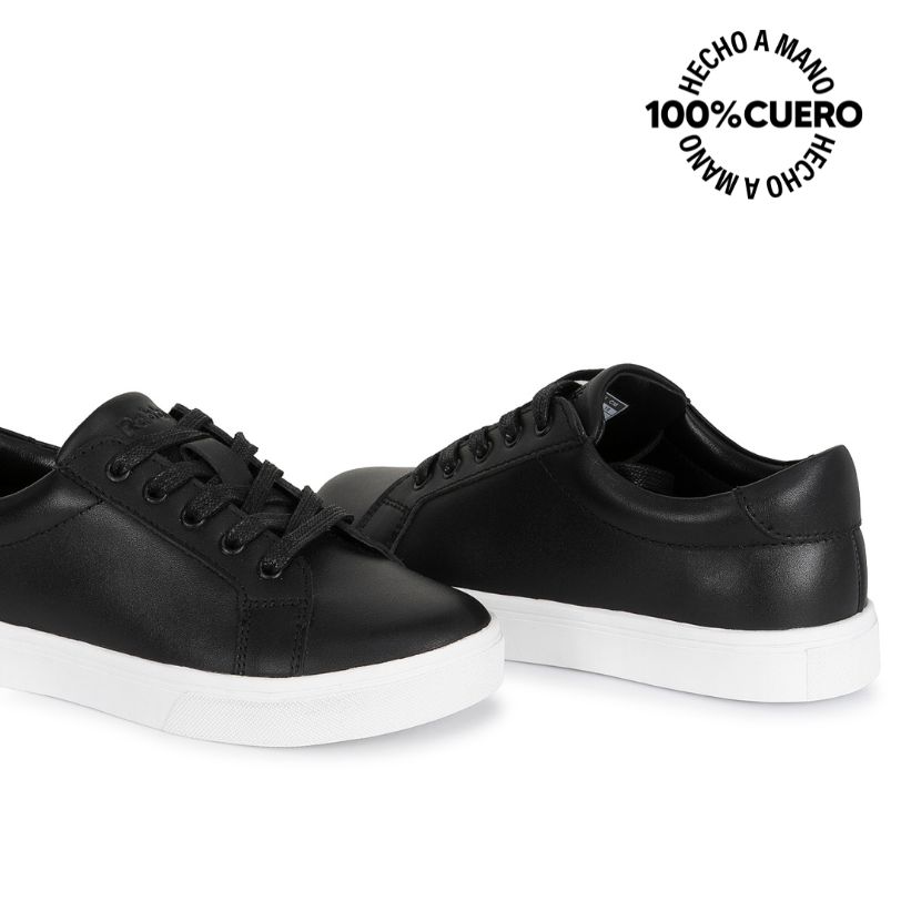 ZAPATILLA CASUAL INFORMAL ALEX-2619 NEGRO CUERO RABBIT - 2