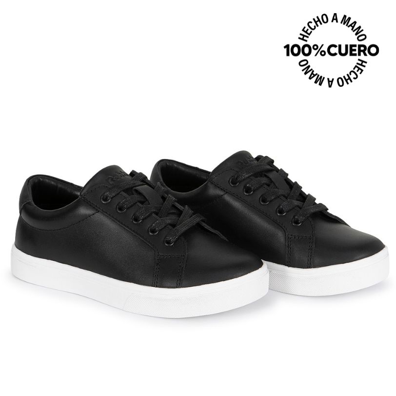ZAPATILLA CASUAL INFORMAL ALEX-2619 NEGRO CUERO RABBIT - 4
