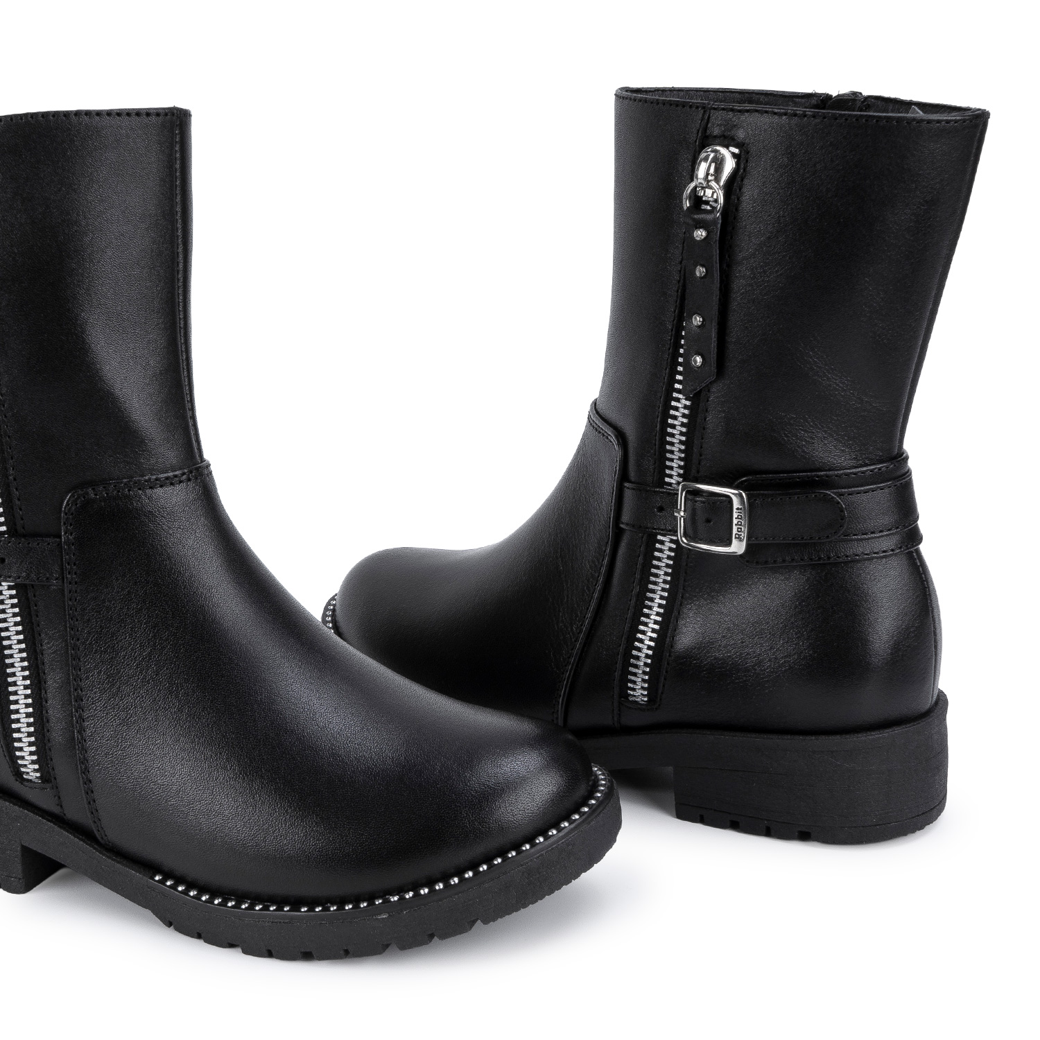 BOTA MEDIA BASICO CASUAL YADIRA-2618 NEGRO CUERO RABBIT - 2