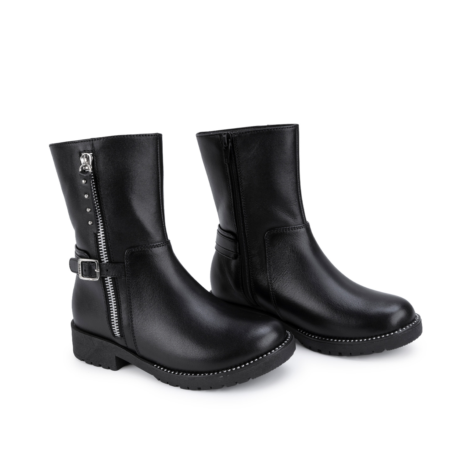 BOTA MEDIA BASICO CASUAL YADIRA-2618 NEGRO CUERO RABBIT - 4