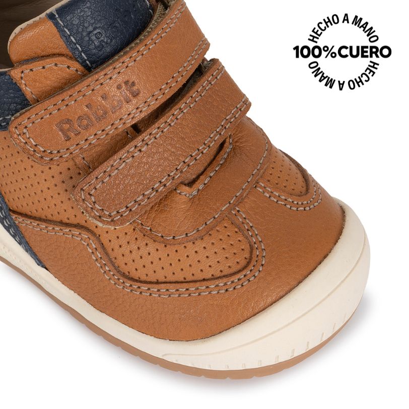 ZAPATO CASUAL INFORMAL ALEX-2612 NATURAL CUERO RABBIT - 3
