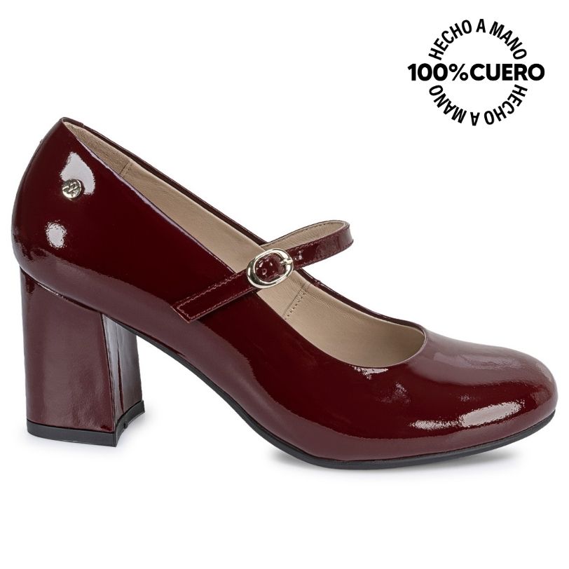 ZAPATO REINA CASUAL ALE-2637 ROJO CUERO VIALE - 1