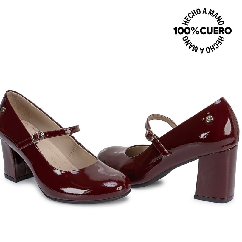 ZAPATO REINA CASUAL ALE-2637 ROJO CUERO VIALE - 2