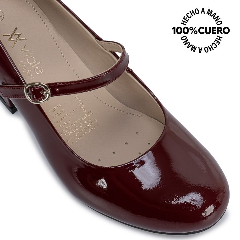 ZAPATO REINA CASUAL ALE-2637 ROJO CUERO VIALE - 3
