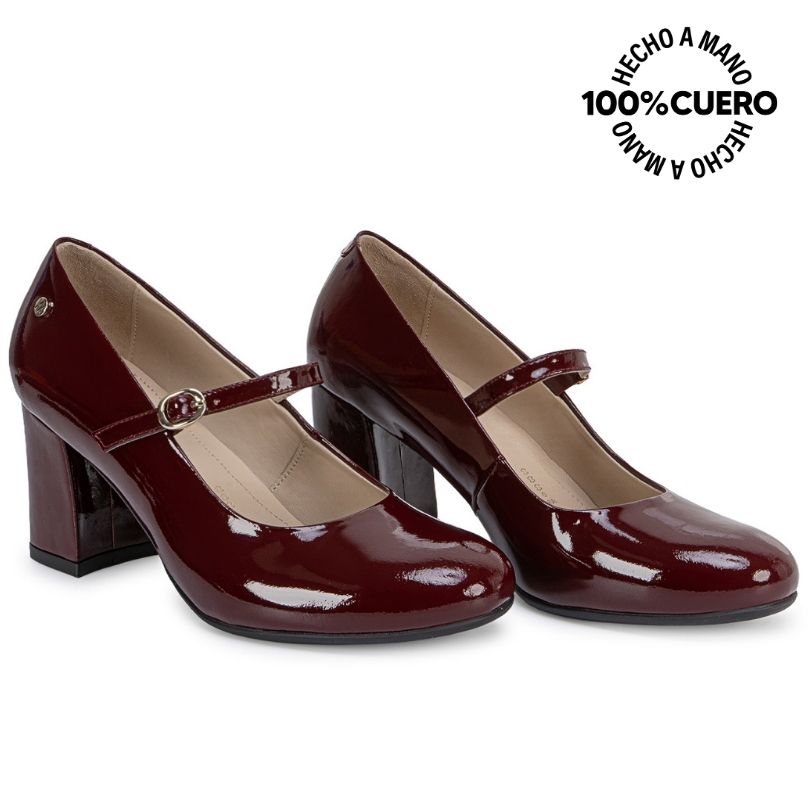 ZAPATO REINA CASUAL ALE-2637 ROJO CUERO VIALE - 4