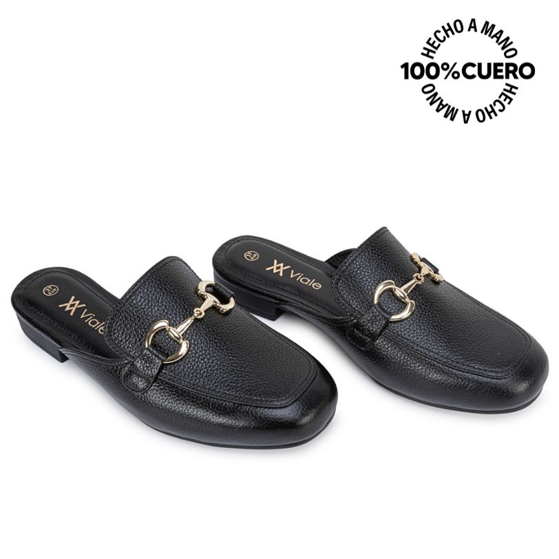 ZAPATO MEDIA ESTACION CASUAL INFORMAL TATI-2671 NEGRO CUERO VIALE - 4