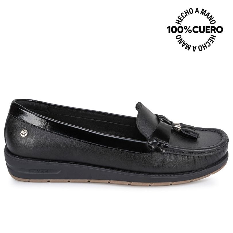 ZAPATO MOCASÍN CASUAL AVE-2643 NEGRO CUERO VIALE - 1