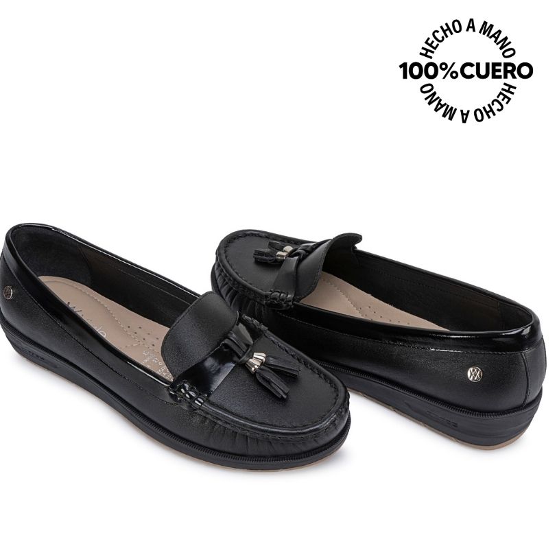 ZAPATO MOCASÍN CASUAL AVE-2643 NEGRO CUERO VIALE - 2