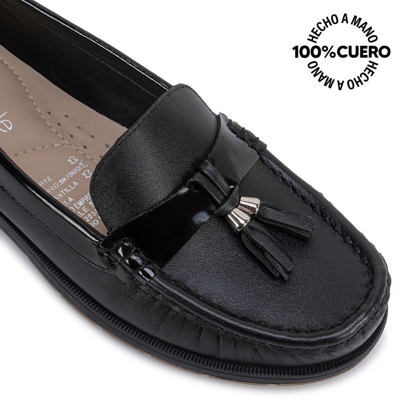 ZAPATO MOCASÍN CASUAL AVE-2643 NEGRO CUERO VIALE - 3