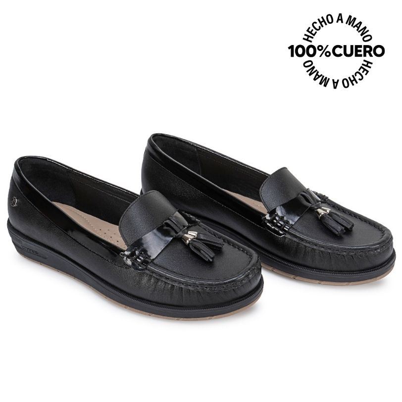 ZAPATO MOCASÍN CASUAL AVE-2643 NEGRO CUERO VIALE - 4