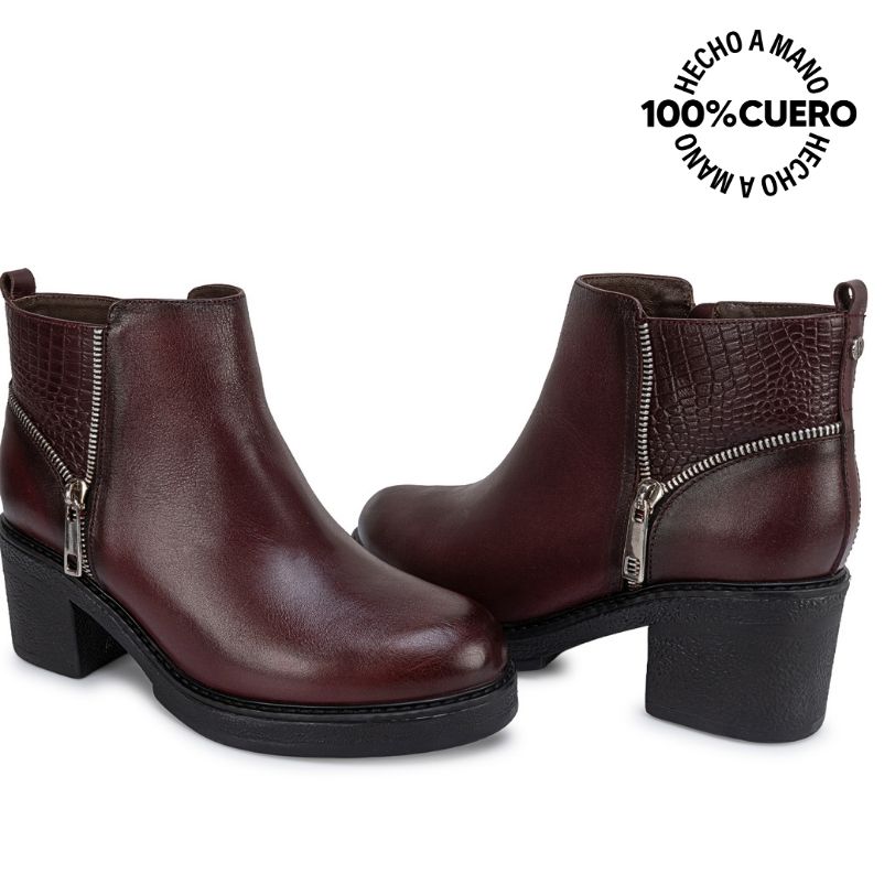 BOTIN JODHPUR CASUAL SOFI-2641 CHERRY CUERO VIALE - 2