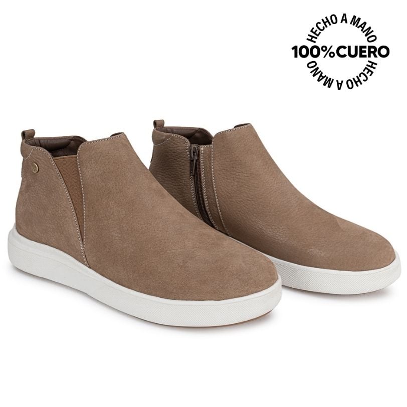BOTIN BASICO CASUAL SOFI-2646 NUTRIA CUERO VIALE - 4