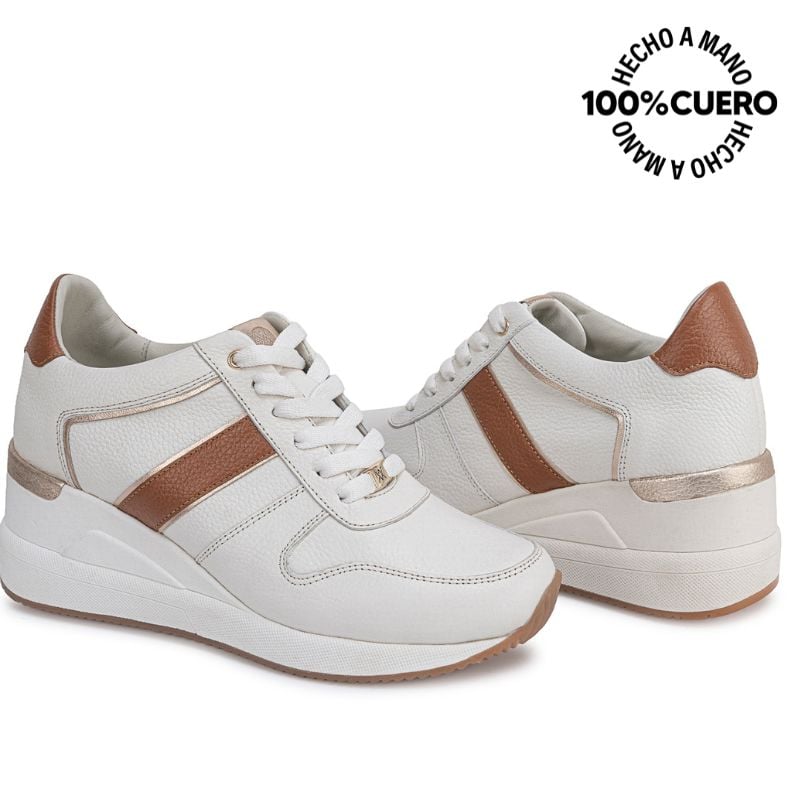 ZAPATILLA BASICO CASUAL REC-2605 BLANSOF/VA CUERO VIALE - 2