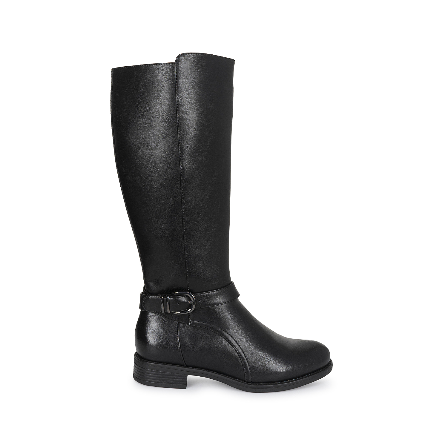 BOTA ALTA JODHPUR CASUAL DAVI-2604 NEGRO SINTETICO ANN D VIAN - 1
