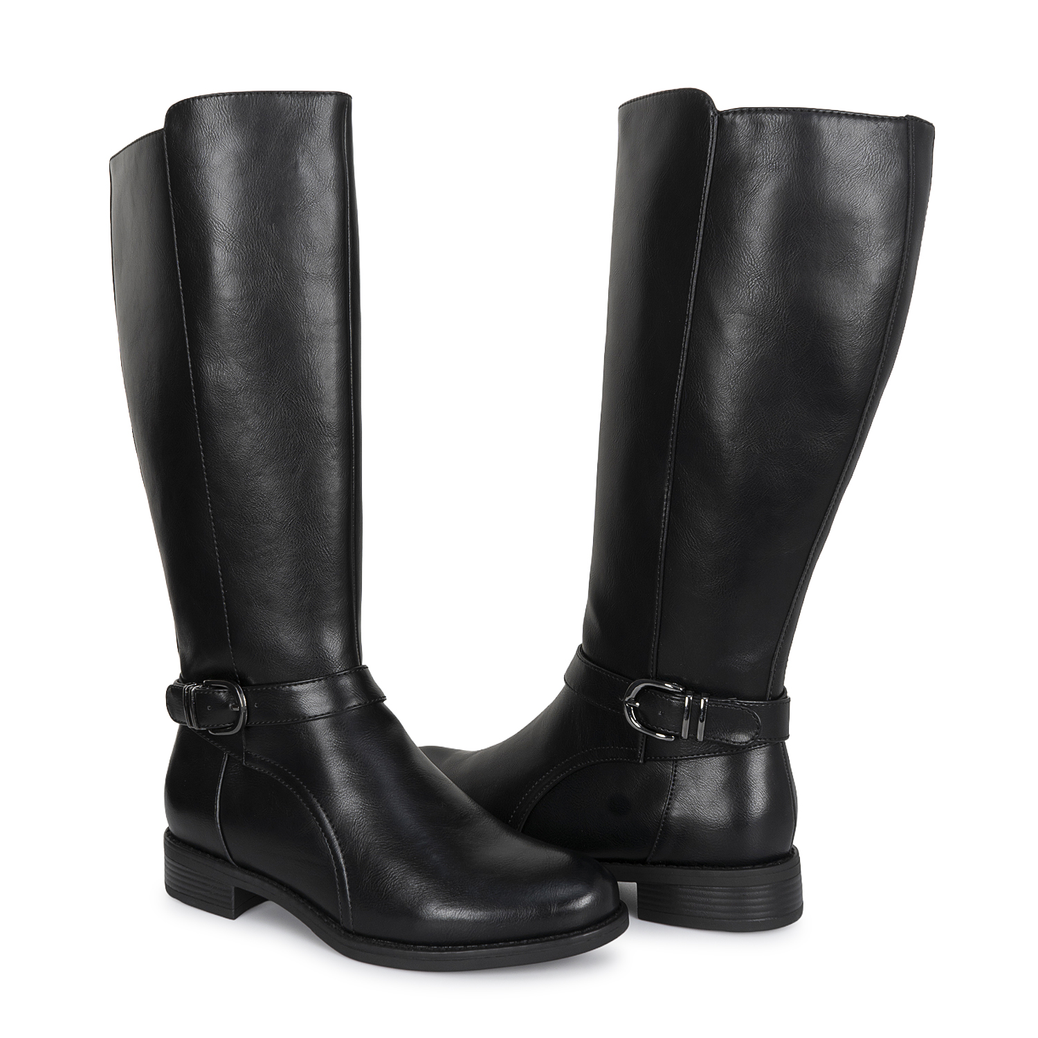 BOTA ALTA JODHPUR CASUAL DAVI-2604 NEGRO SINTETICO ANN D VIAN - 2