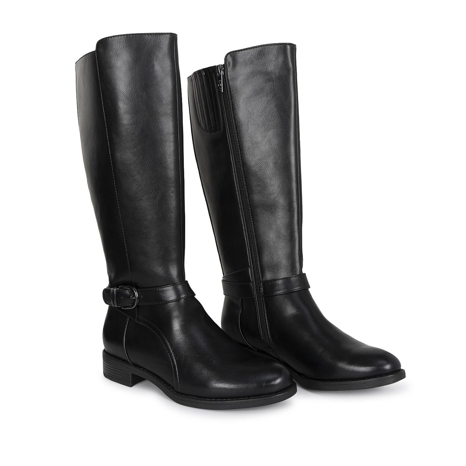 BOTA ALTA JODHPUR CASUAL DAVI-2604 NEGRO SINTETICO ANN D VIAN - 4