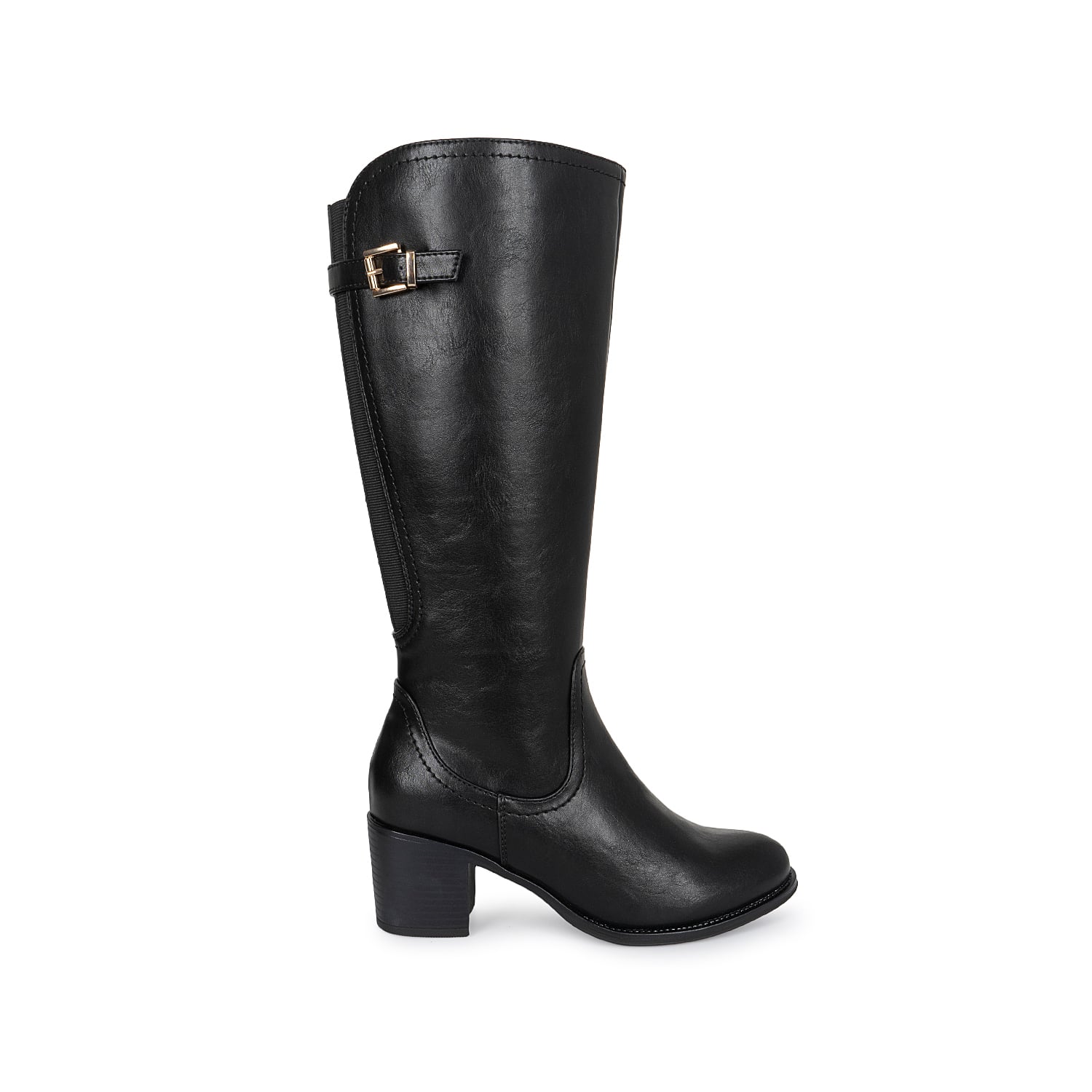 BOTA ALTA JODHPUR CASUAL DAVI-2606 NEGRO SINTETICO ANN D VIAN - 1