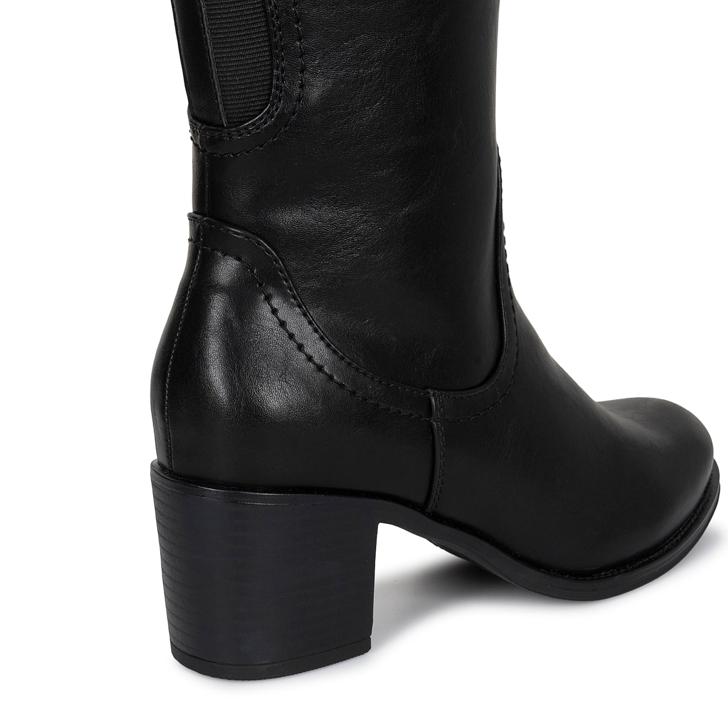 BOTA ALTA JODHPUR CASUAL DAVI-2606 NEGRO SINTETICO ANN D VIAN - 3