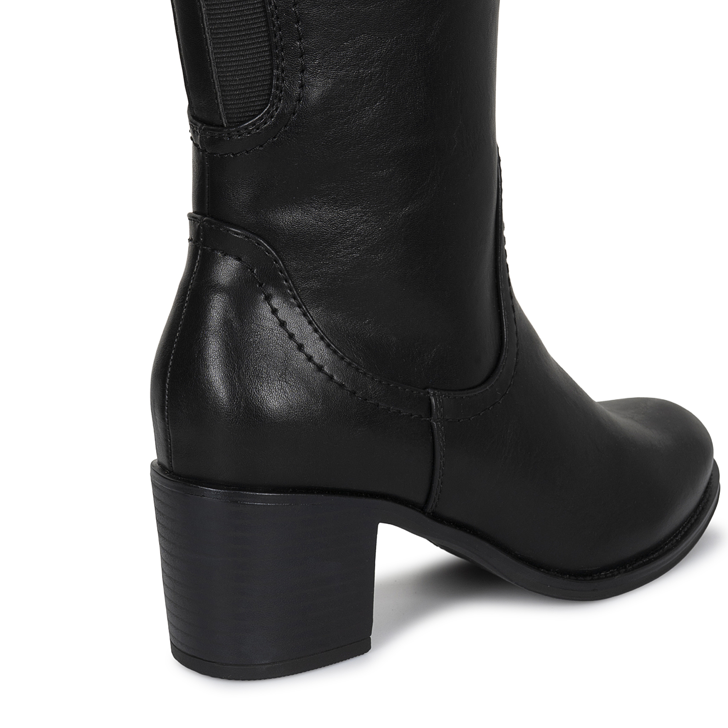 BOTA ALTA JODHPUR CASUAL DAVI-2606 NEGRO SINTETICO ANN D VIAN - 3