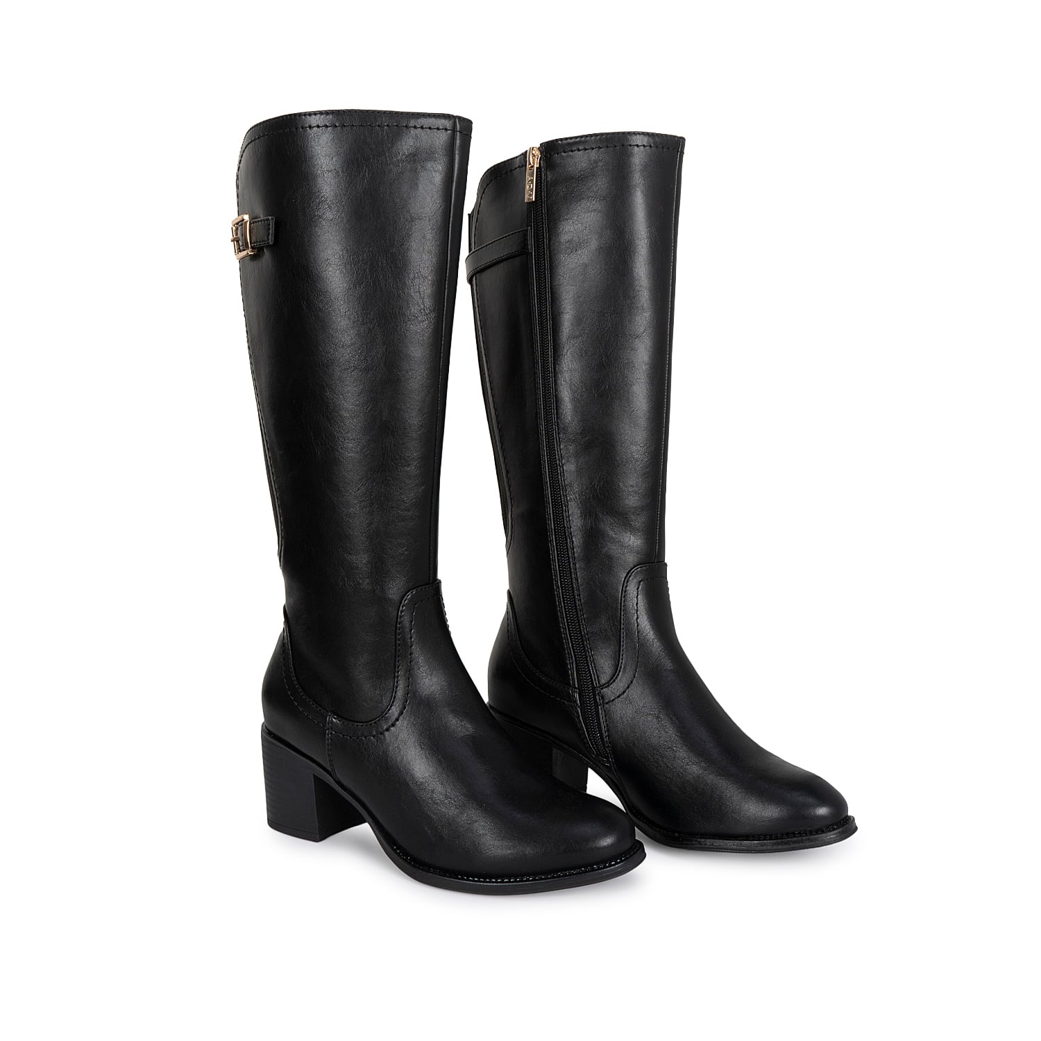 BOTA ALTA JODHPUR CASUAL DAVI-2606 NEGRO SINTETICO ANN D VIAN - 4