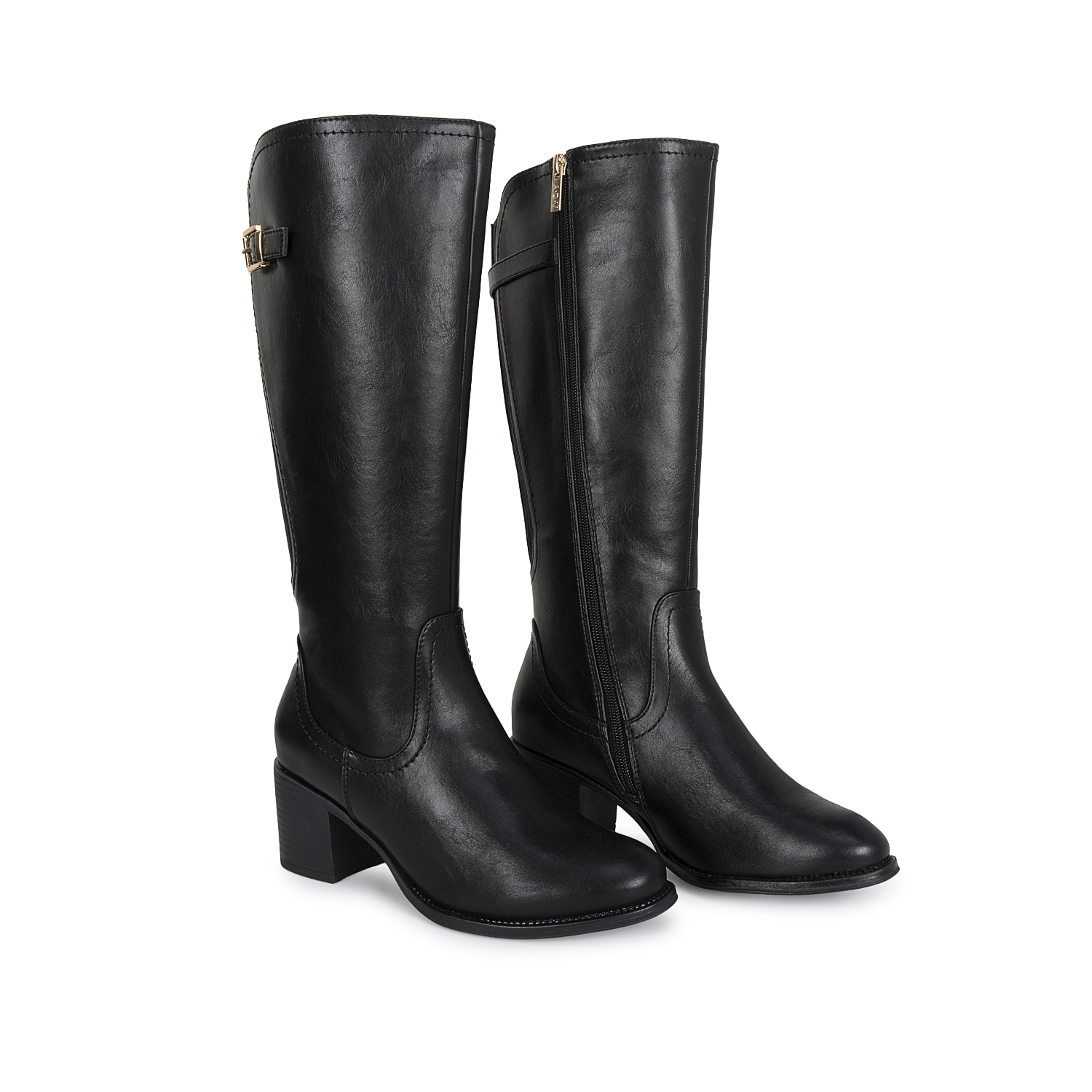 BOTA ALTA JODHPUR CASUAL DAVI-2606 NEGRO SINTETICO ANN D VIAN - 4
