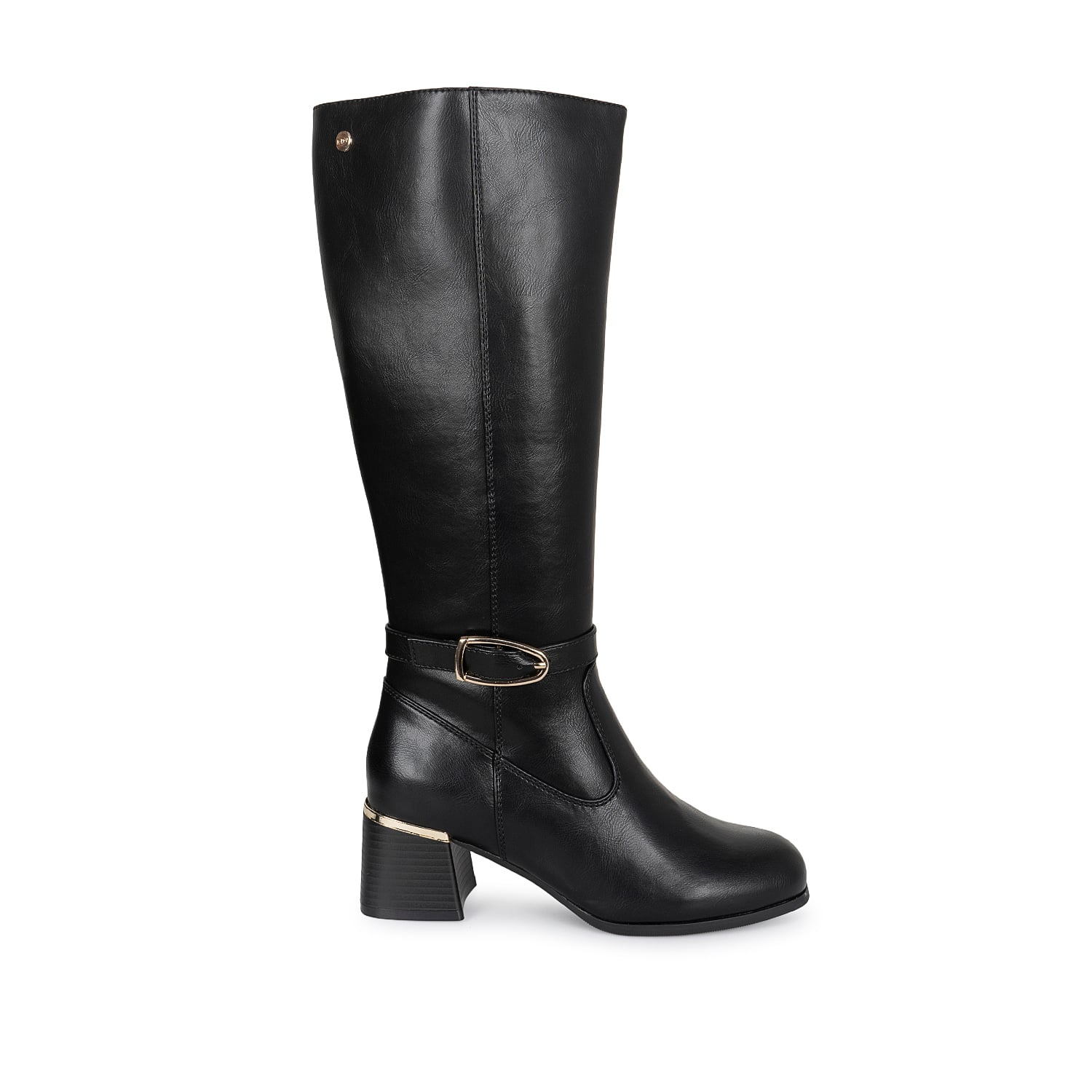 BOTA ALTA JODHPUR CASUAL DAVI-2601 NEGRO SINTETICO ANN D VIAN - 1