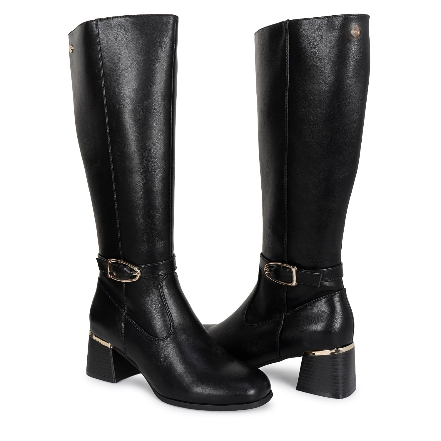 BOTA ALTA JODHPUR CASUAL DAVI-2601 NEGRO SINTETICO ANN D VIAN - 2